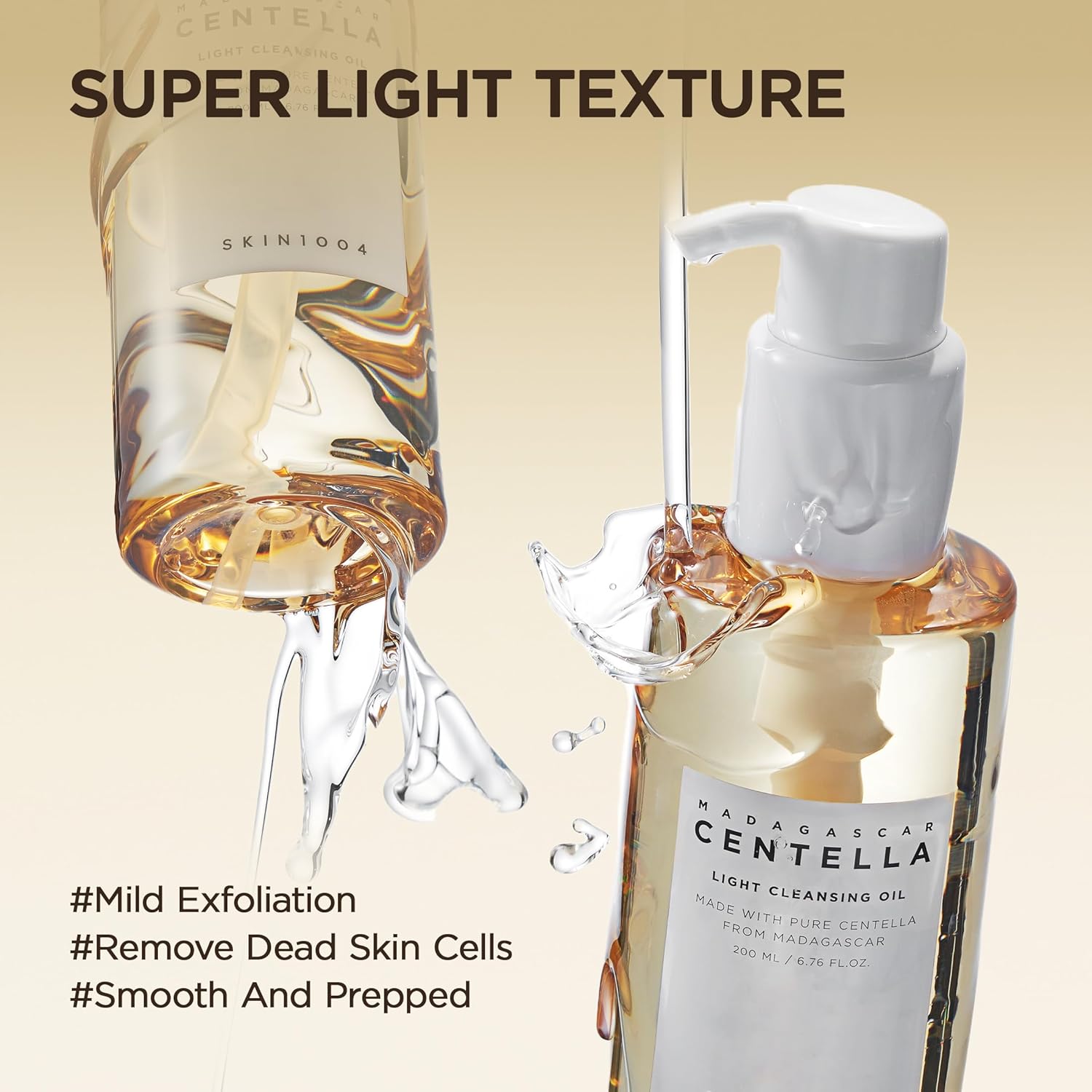 SKIN1004 Madagascar Centella Light Cleansing Oil 6.76 fl.oz, 200ml | Gentle Oil Cleanser for Face, Korean Facial Cleanser, Double Cleansing - Image 5