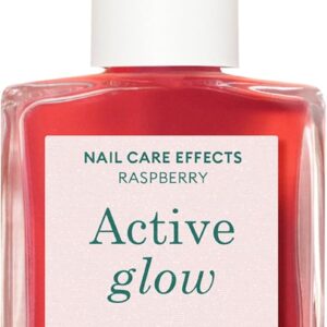 Manucurist Active Glow Raspberry Nail Polish & Care - Ultra-Glowy 2 in 1 Nail Concealer & Care - Plant-Based Ingredients: Sweet Almond Oil, Raspberry - Vegan & Made in France
