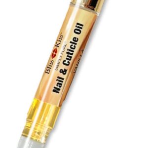 Bliss Kiss | 1 Vanilla Fragrance | Nail Oil Cuticle Pen w/Vitamin E & Jojoba⏤Nail Strengthener Nail Growth Serum for Brittle Peeling Breaking Thin Nails