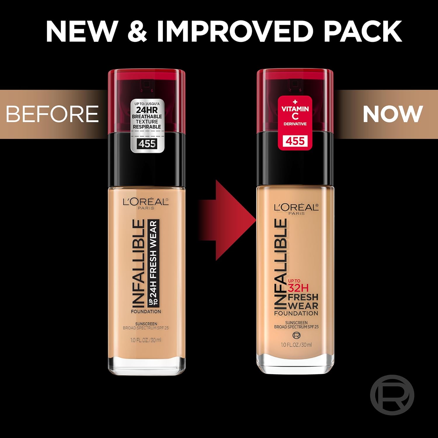 L'Oreal Paris Makeup Infallible Up to 32 Hour Fresh Wear Lightweight Foundation, 425 Linen, 1 Fl Oz, Packaging May Vary - Image 2